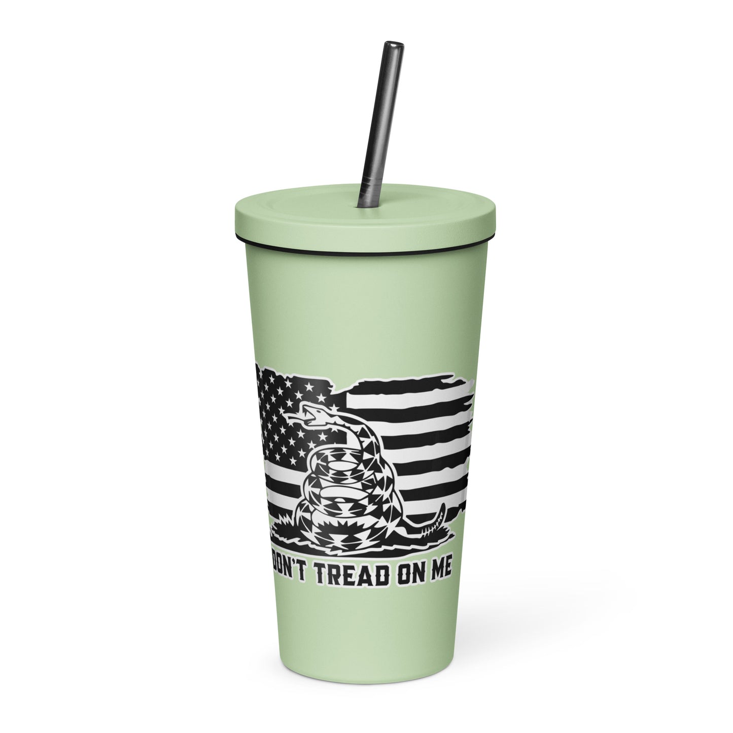 Dont Tread on Me Insulated tumbler with a straw