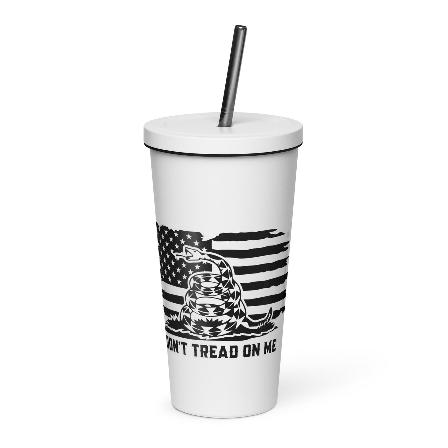 Dont Tread on Me Insulated tumbler with a straw
