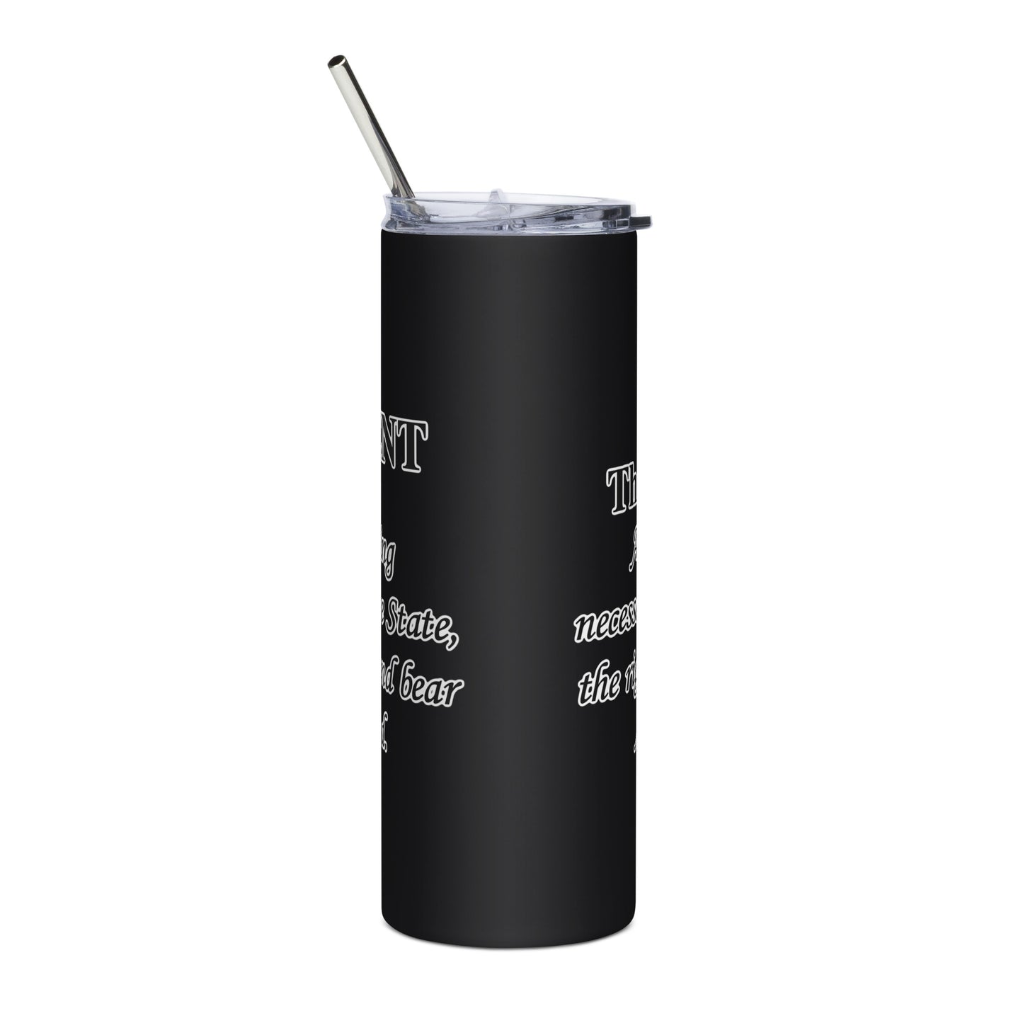 Black and White 2nd Amendment Stainless steel tumbler