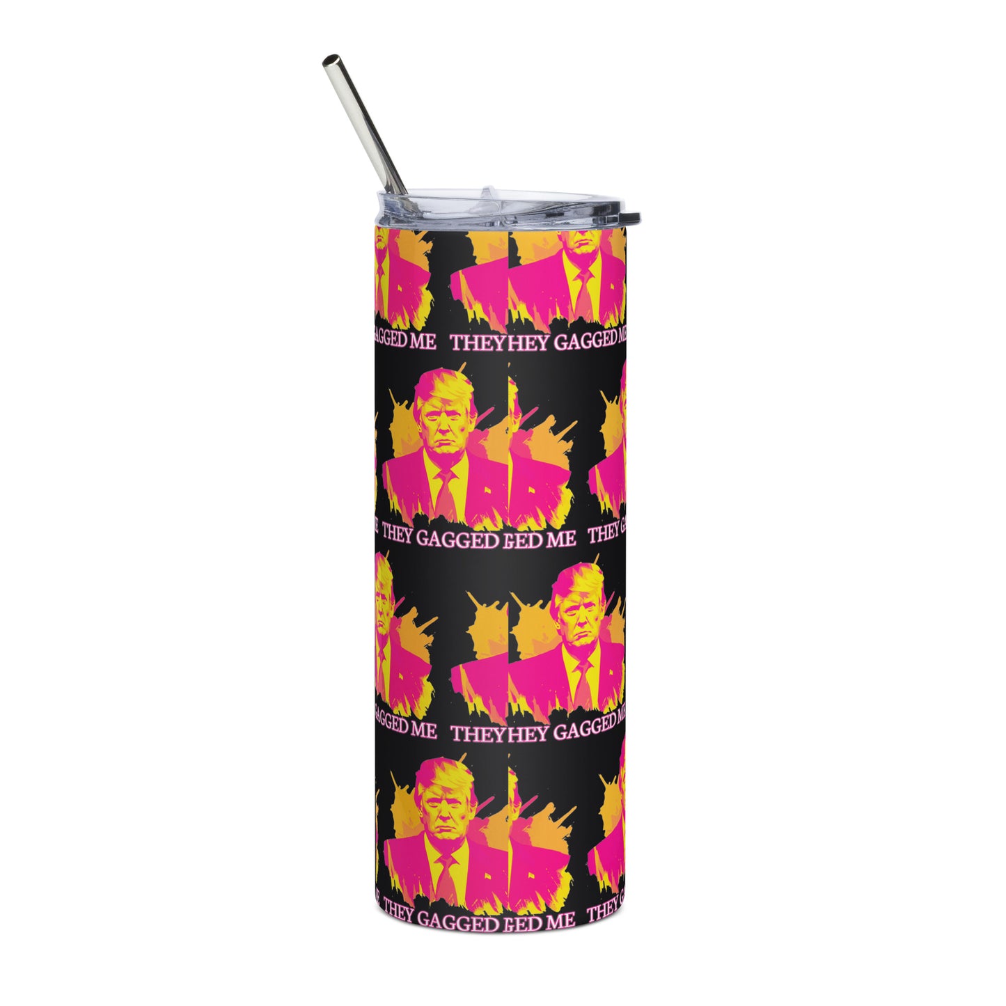 Trump Gagged Print Stainless steel tumbler