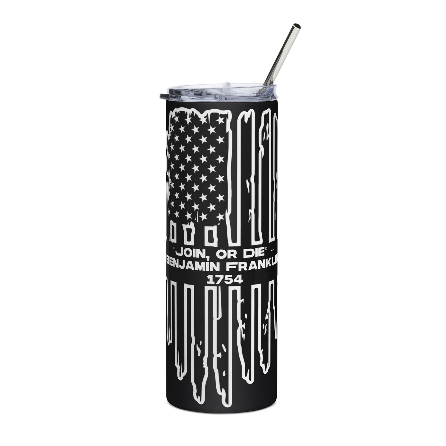 Ben Franklin “Join, or Die” Flag Stainless steel tumbler