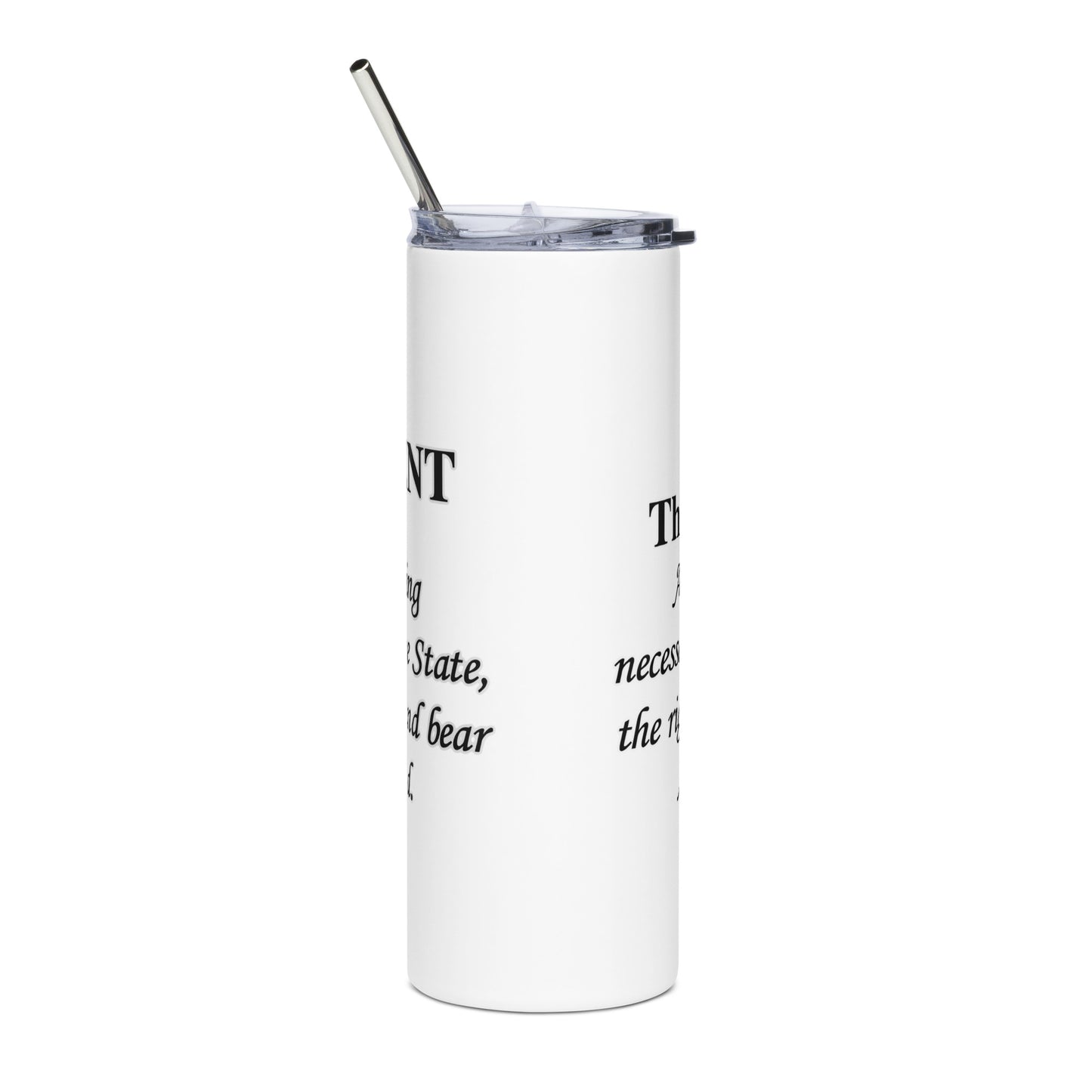 Black and White 2nd Amendment Stainless steel tumbler