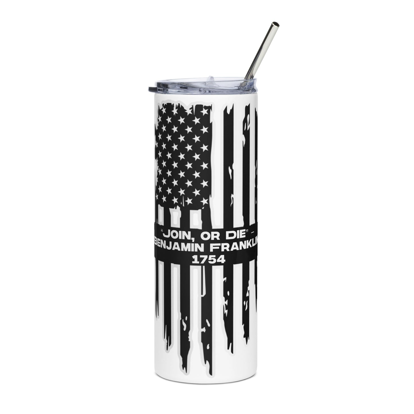 Ben Franklin “Join, or Die” Flag Stainless steel tumbler