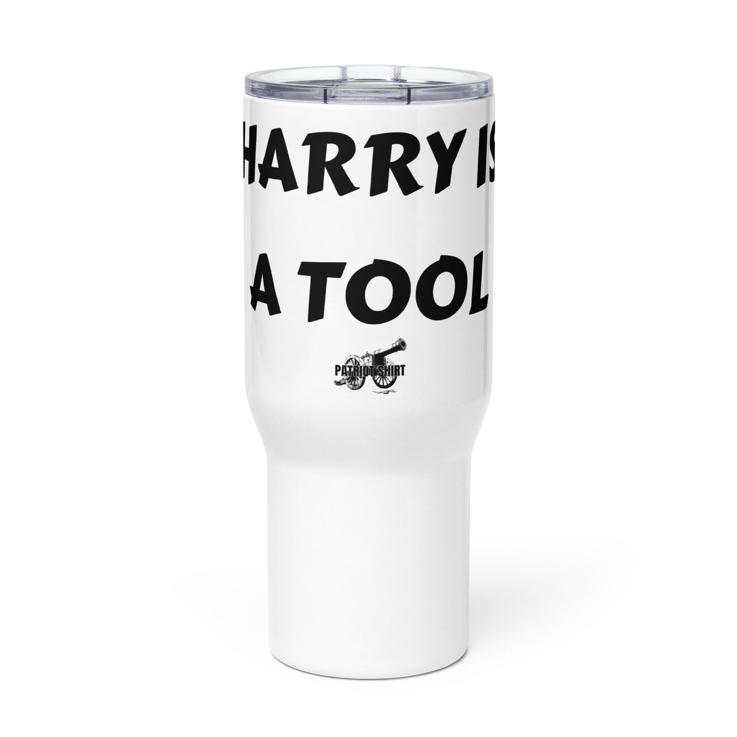 Harry is a Tool Travel mug with a handle