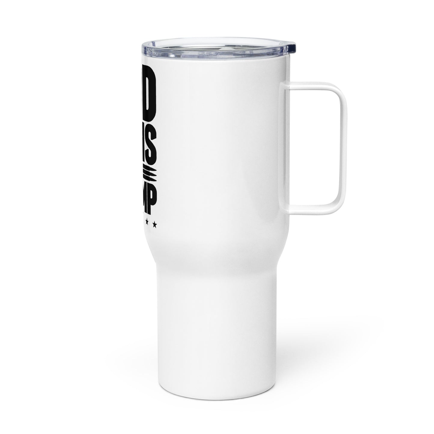 God, Guns, and Trump Travel mug with a handle