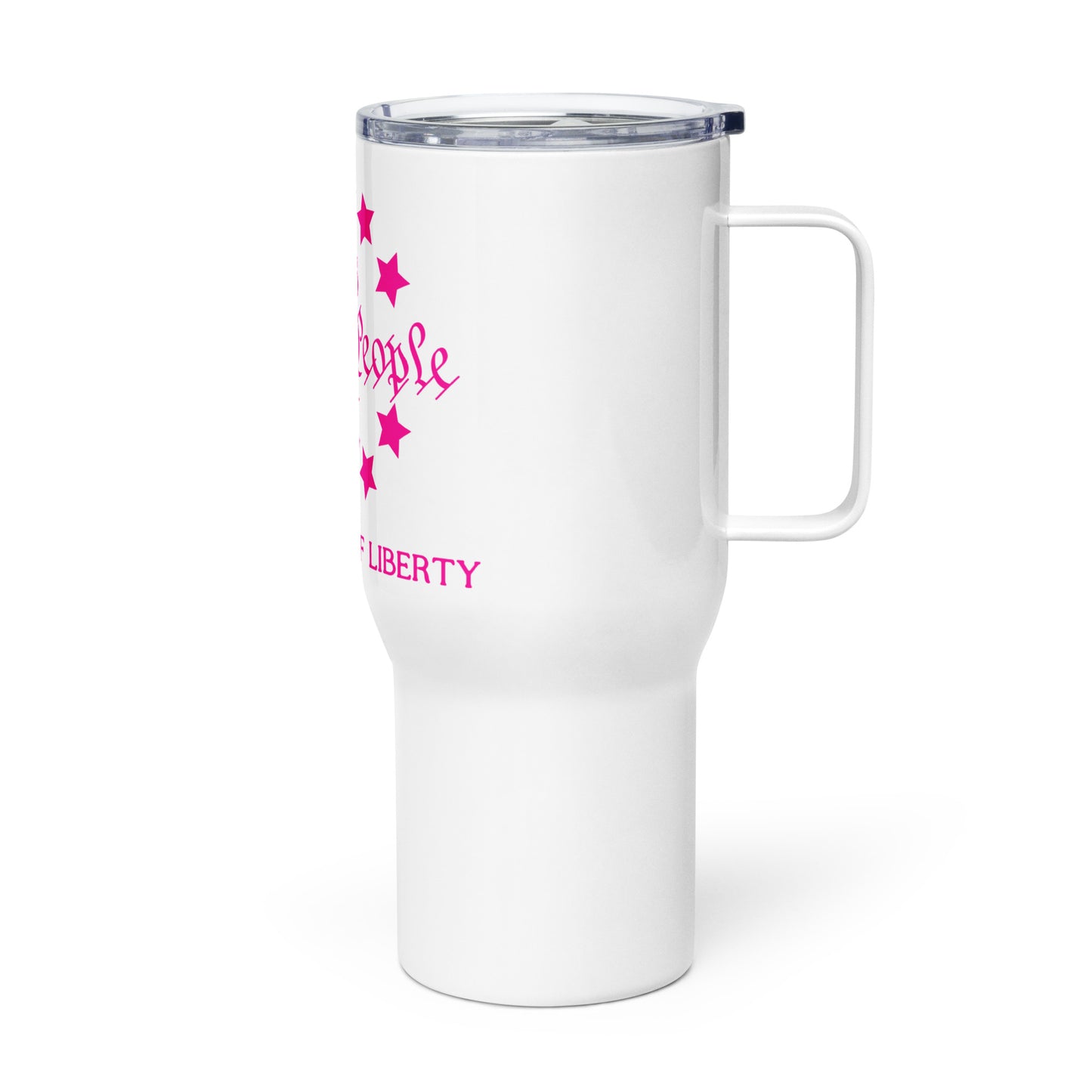 Pink Daughter’s of Liberty 1776 Stars Travel mug with a handle