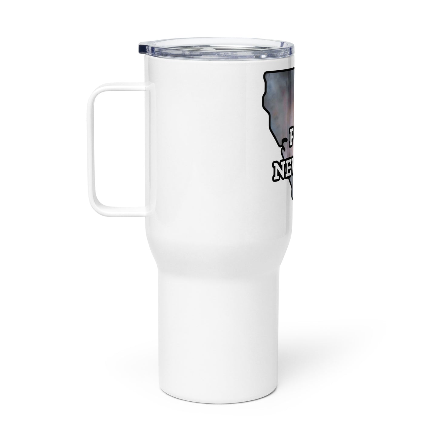 F*ck Newsom Travel mug with a handle