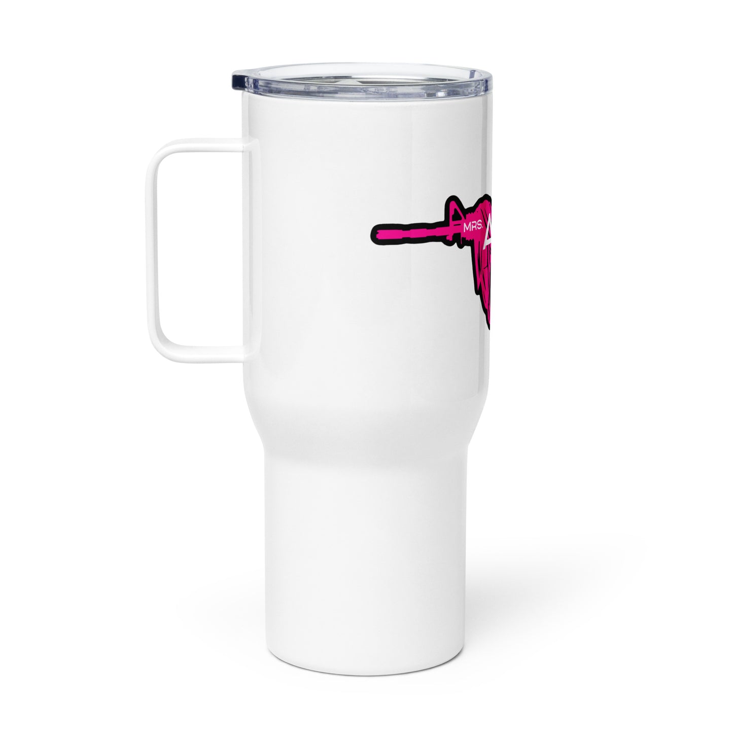 Mrs. AR Mag Armalite Travel mug with a handle