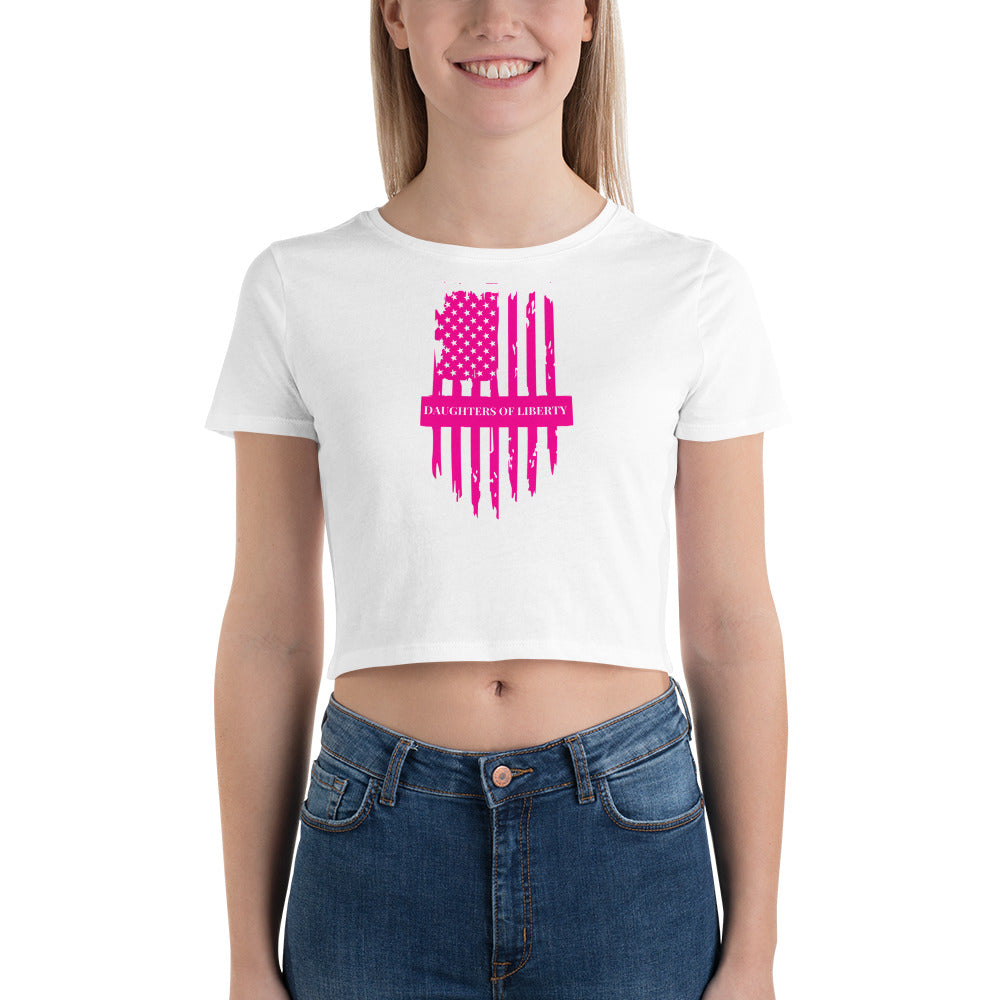 Pink Daughters of Liberty Women’s Crop Tee
