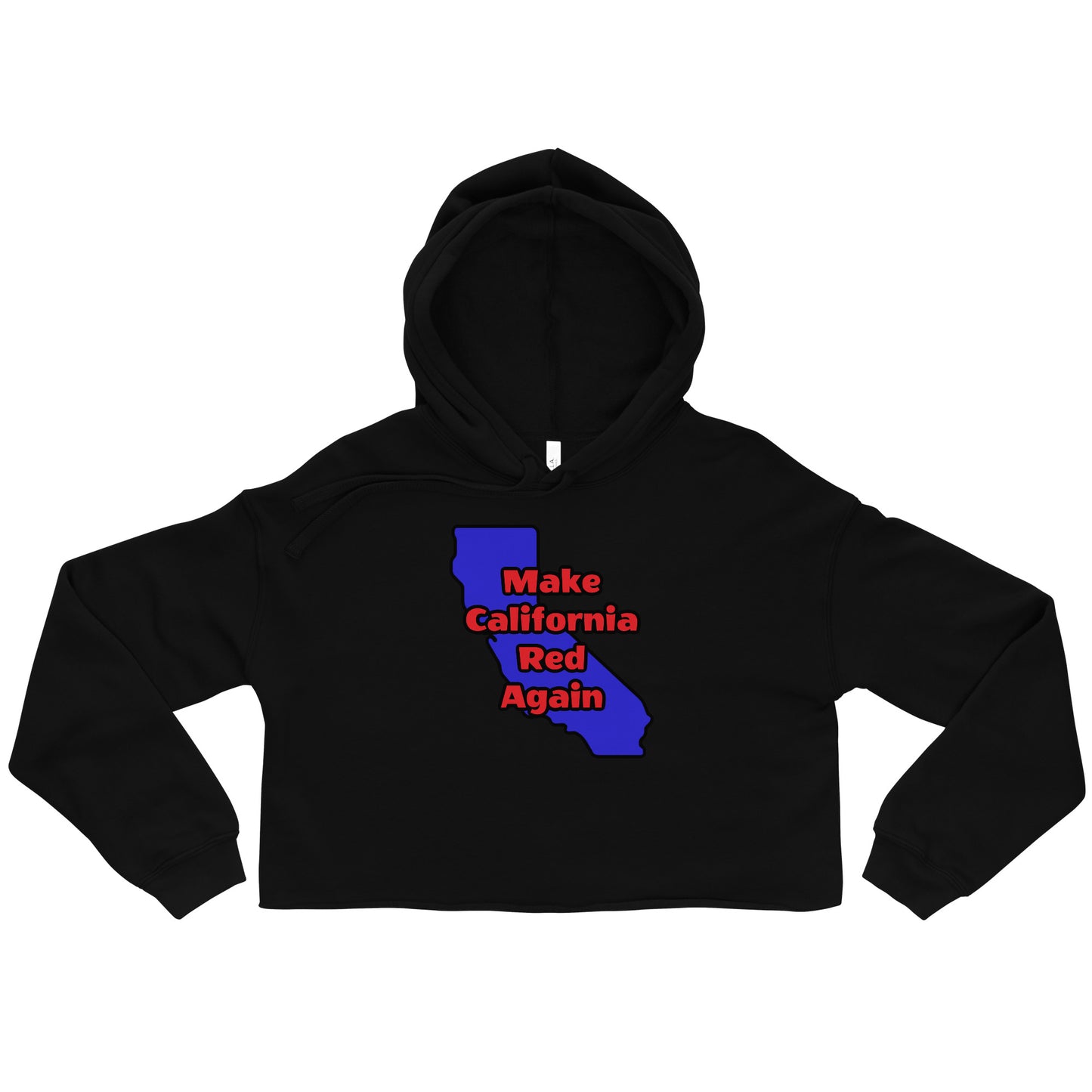 Make CA Red Womens Crop Hoodie