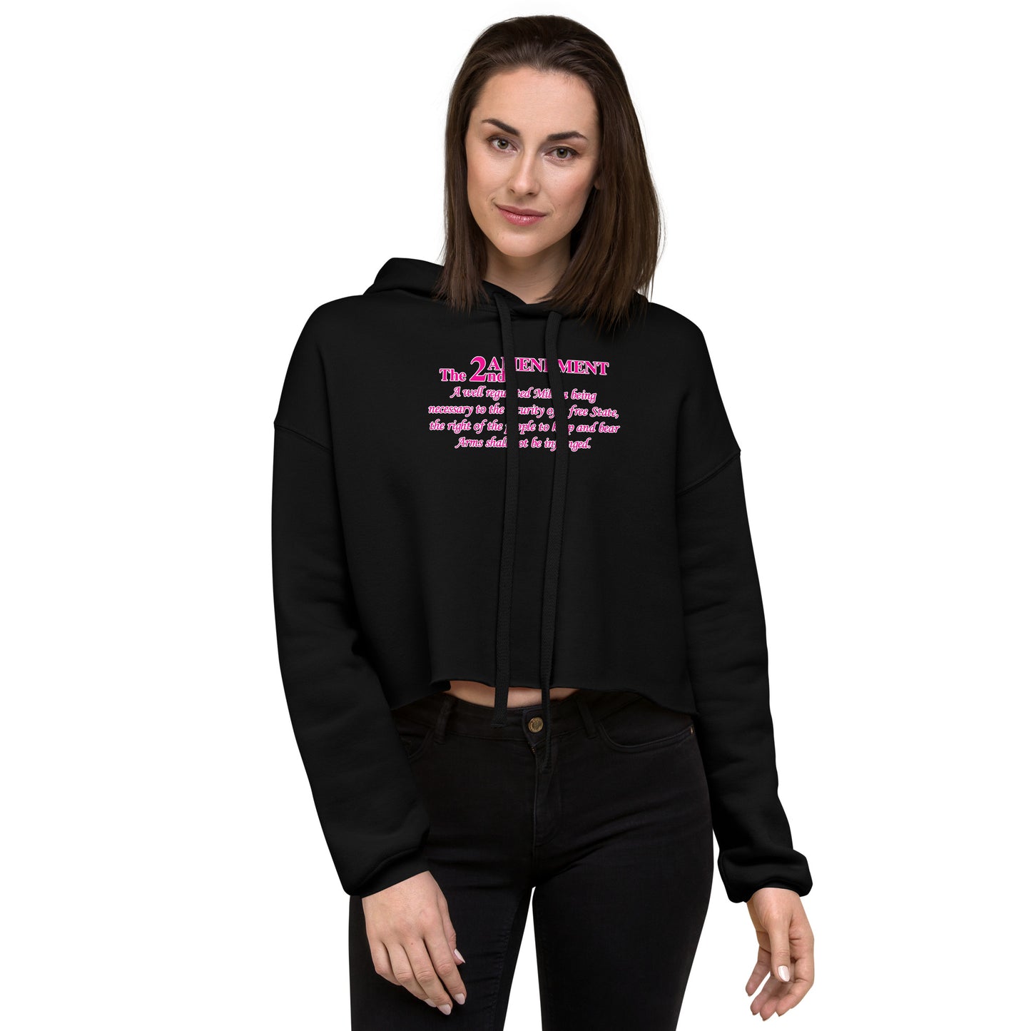 Pink 2nd Amendment Crop Hoodie
