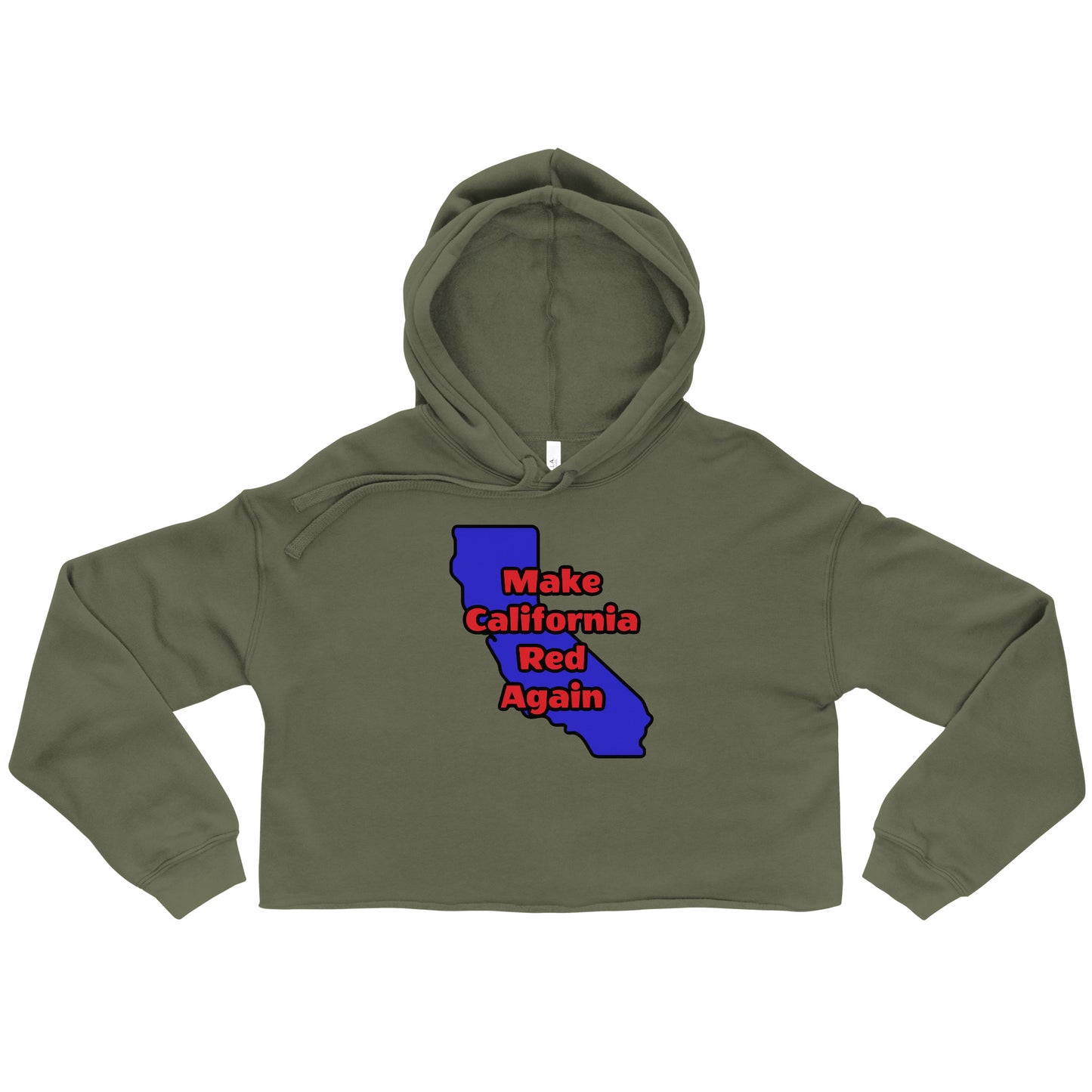 Make CA Red Womens Crop Hoodie