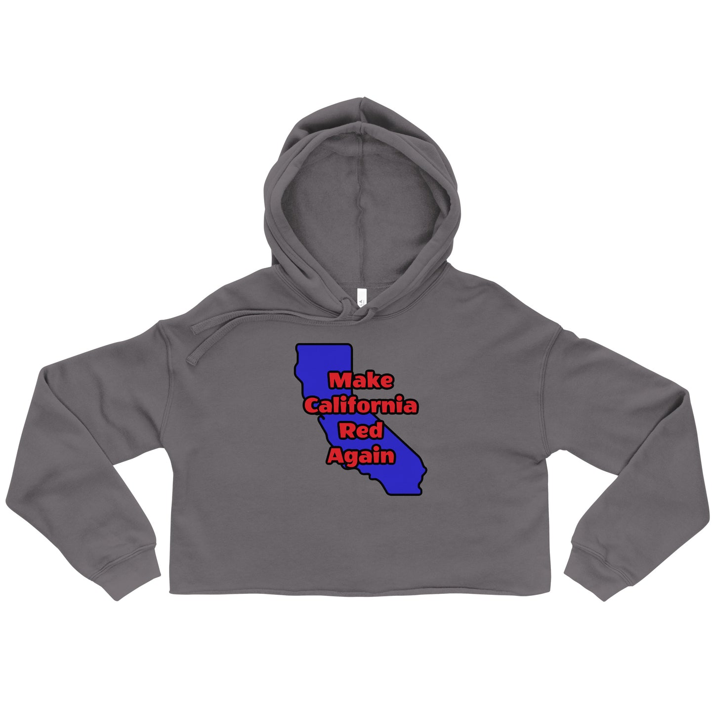 Make CA Red Womens Crop Hoodie