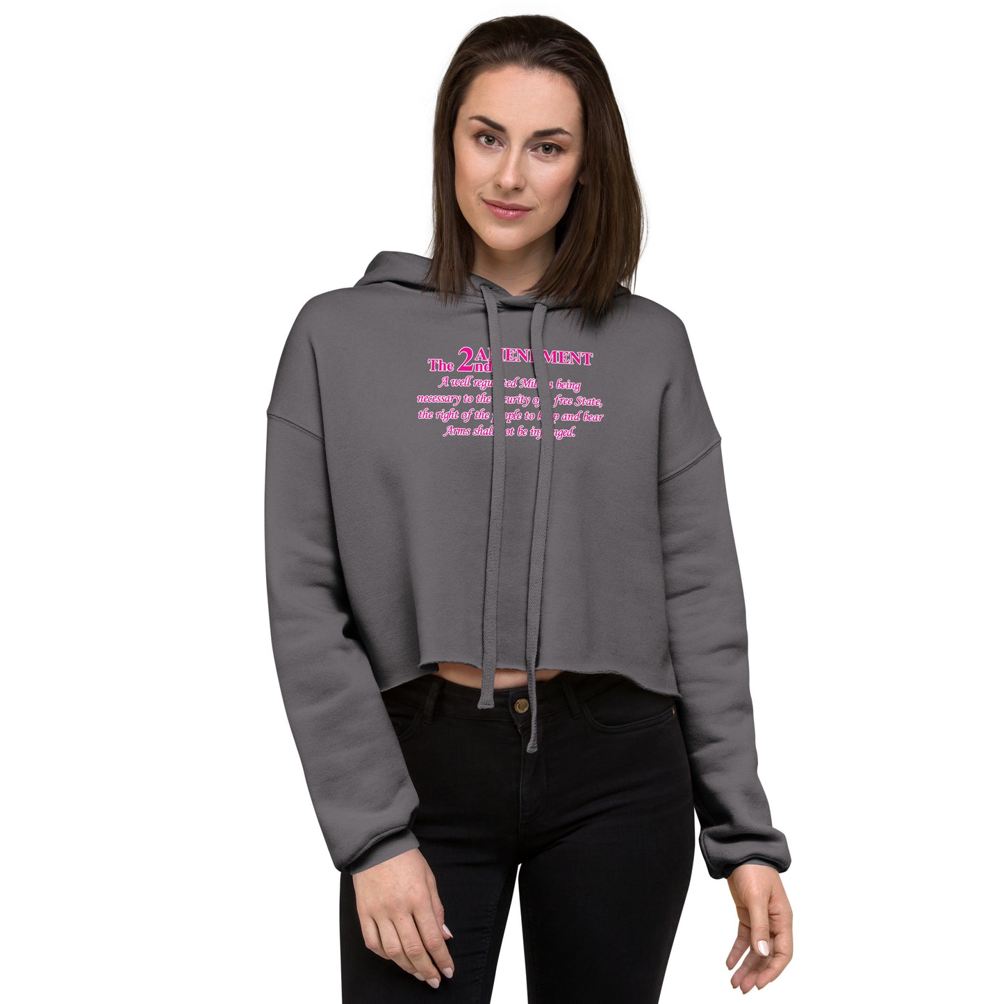 Pink 2nd Amendment Crop Hoodie