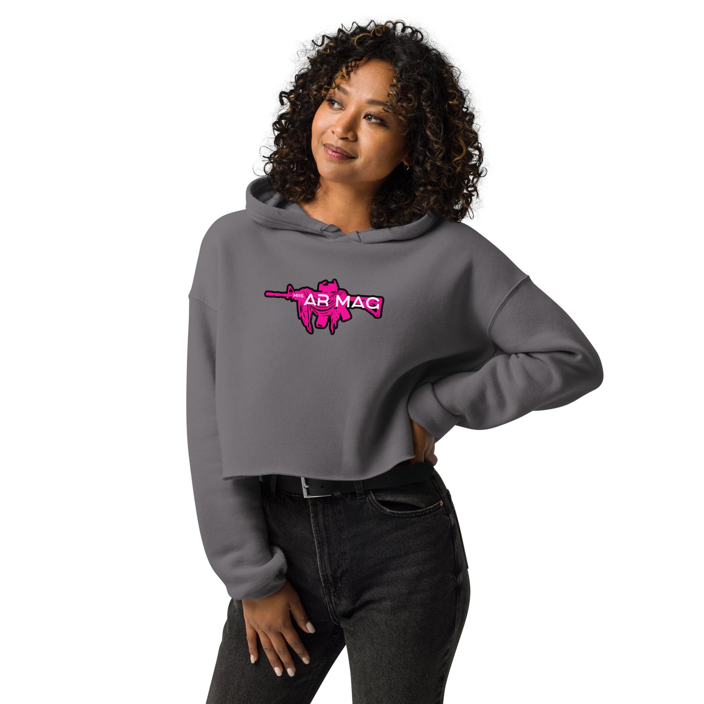 Pink Mrs. AR Mag Armalite Crop Hoodie