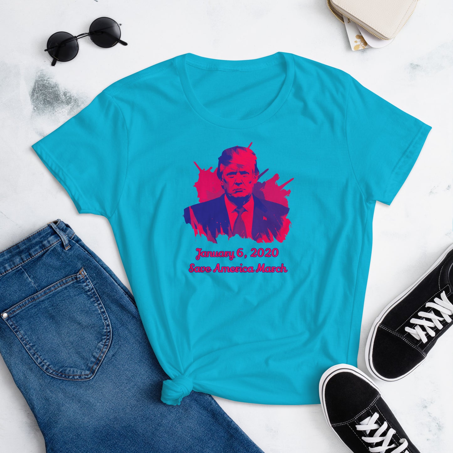 J6 Save America March Pink/Purple Women's short sleeve t-shirt