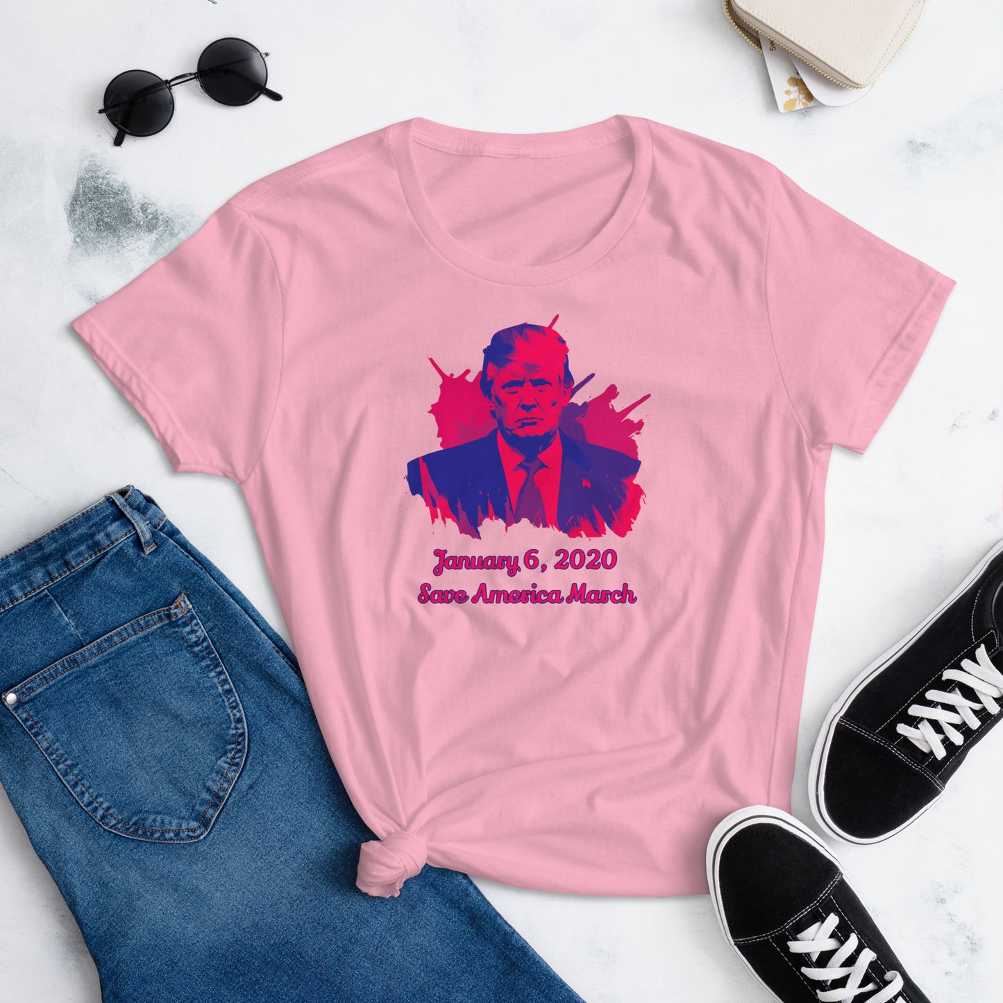 J6 Save America March Pink/Purple Women's short sleeve t-shirt