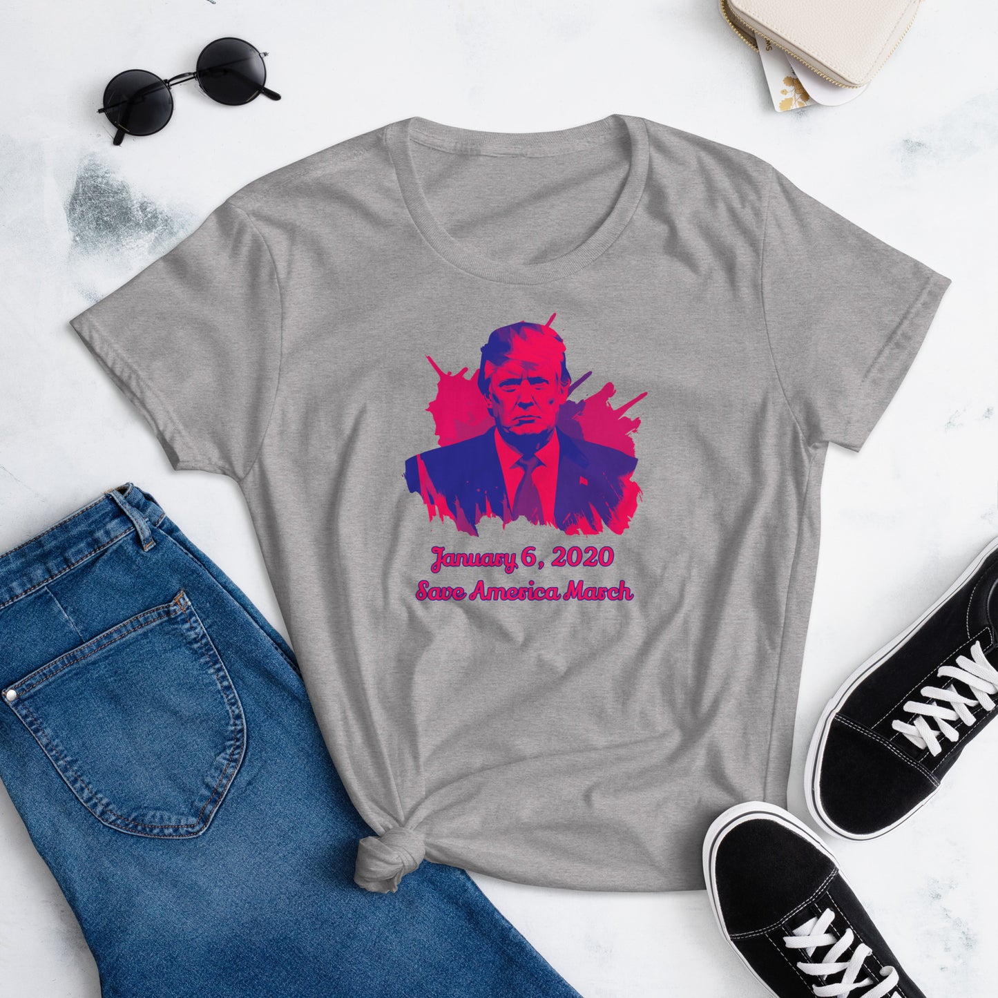 J6 Save America March Pink/Purple Women's short sleeve t-shirt