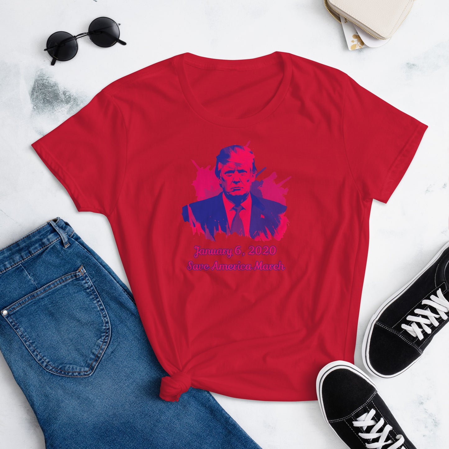 J6 Save America March Pink/Purple Women's short sleeve t-shirt