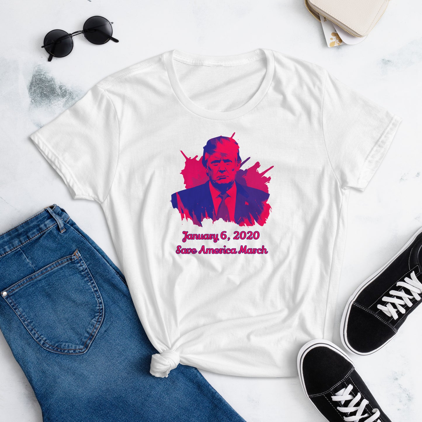 J6 Save America March Pink/Purple Women's short sleeve t-shirt