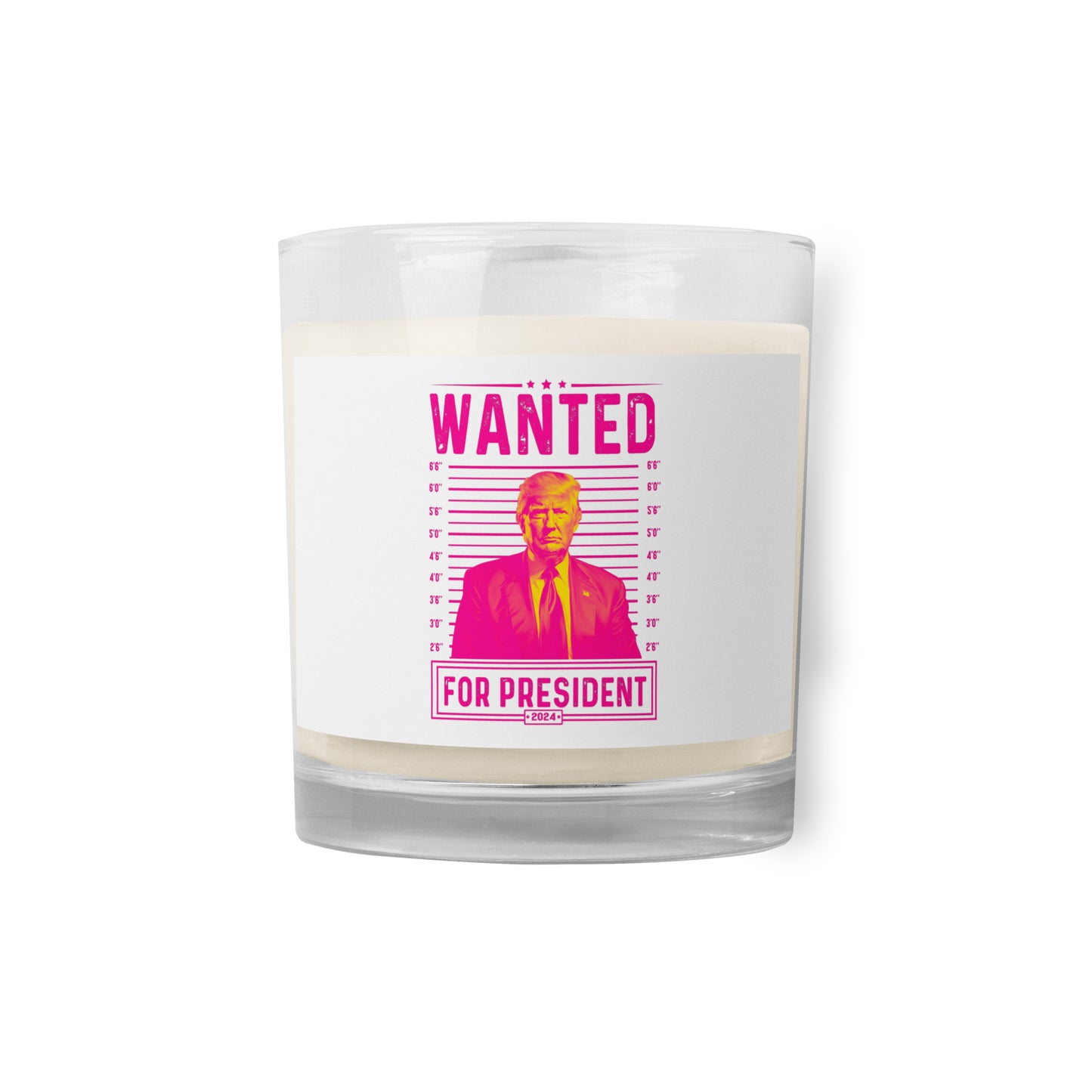 Pink Trump Wanted For President Glass jar soy wax candle