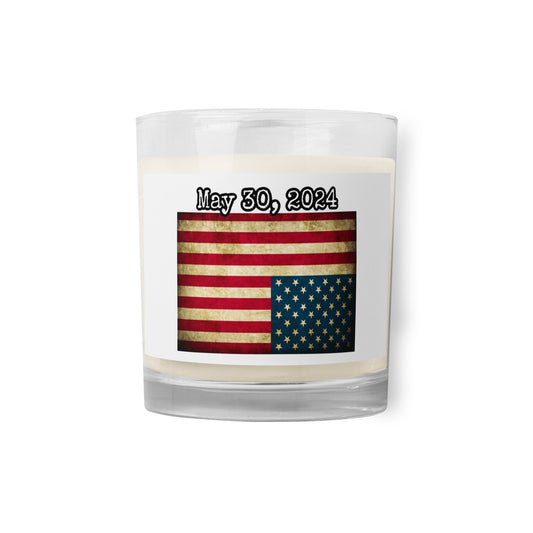 May 30, 2024 Flag Glass jar soy wax candle