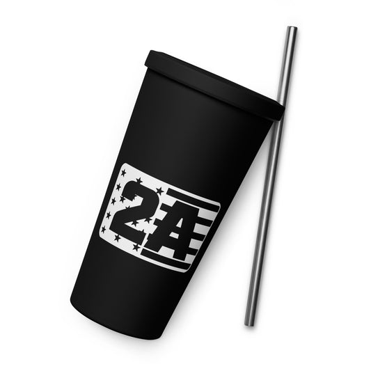 2A Insulated tumbler with a straw