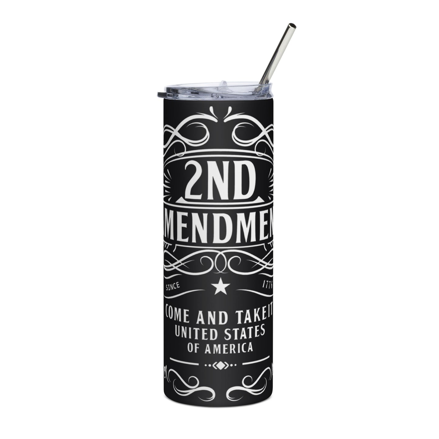 2nd Amendment White Stainless steel tumbler