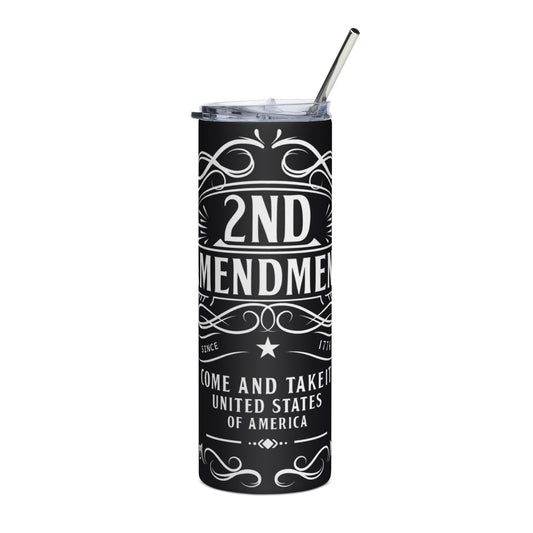 2nd Amendment White Stainless steel tumbler