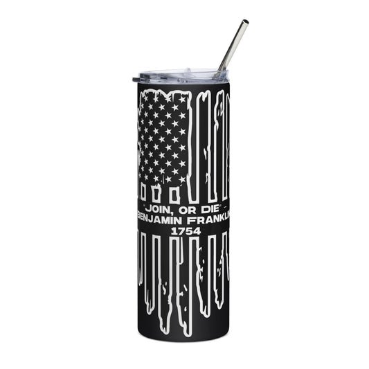 Ben Franklin “Join, or Die” Flag Stainless steel tumbler