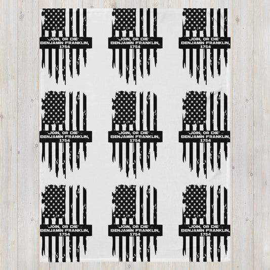 Flag Ben Franklin Join or Die Throw Blanket