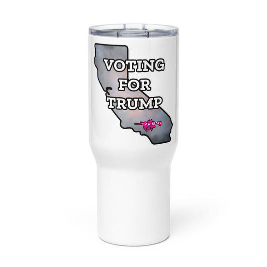 Vote For Trump CA Travel mug with a handle