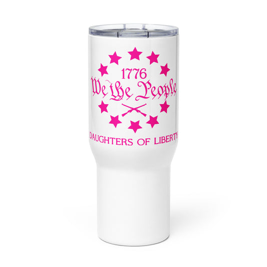 Pink Daughter’s of Liberty 1776 Stars Travel mug with a handle