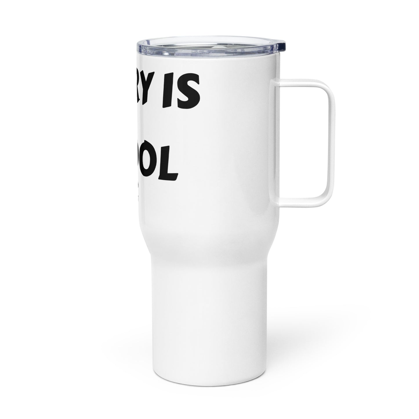 Harry is a Tool Travel mug with a handle