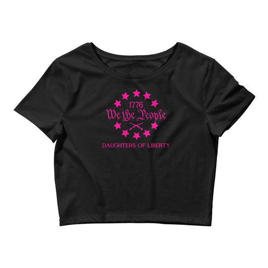 Pink Daughters of Liberty 1776 Stars Women’s Crop Tee