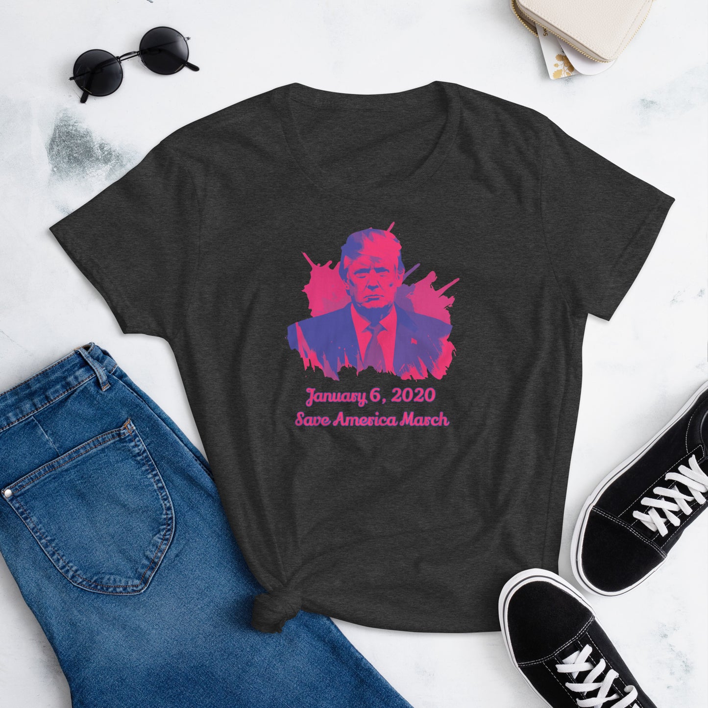 J6 Save America March Pink/Purple Women's short sleeve t-shirt