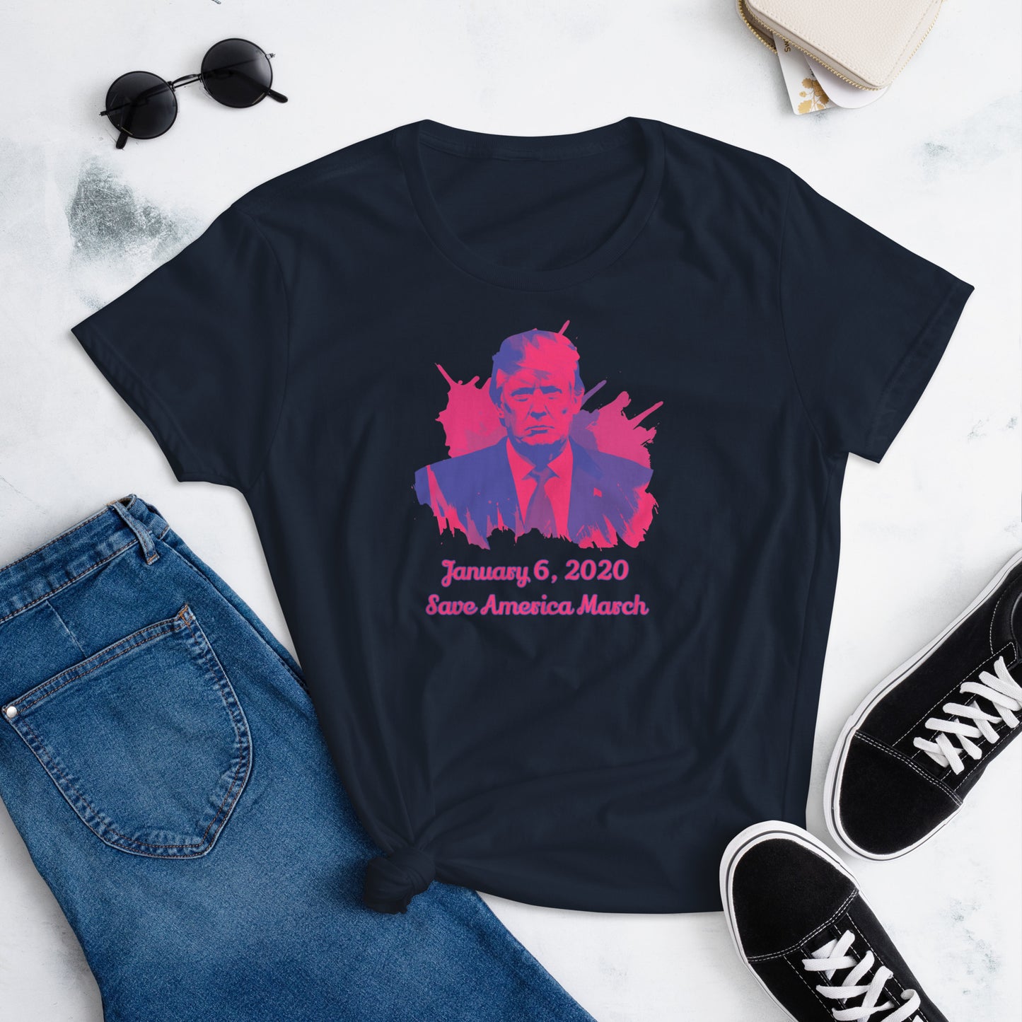 J6 Save America March Pink/Purple Women's short sleeve t-shirt